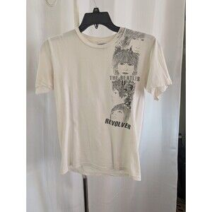 Beatles Revolver T-shirt Men's Size Small White & Black Faces Album (A11)